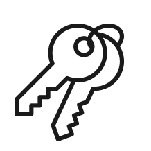 Close-up of a silver key on a keyring, suitable for locksmith or security purposes
