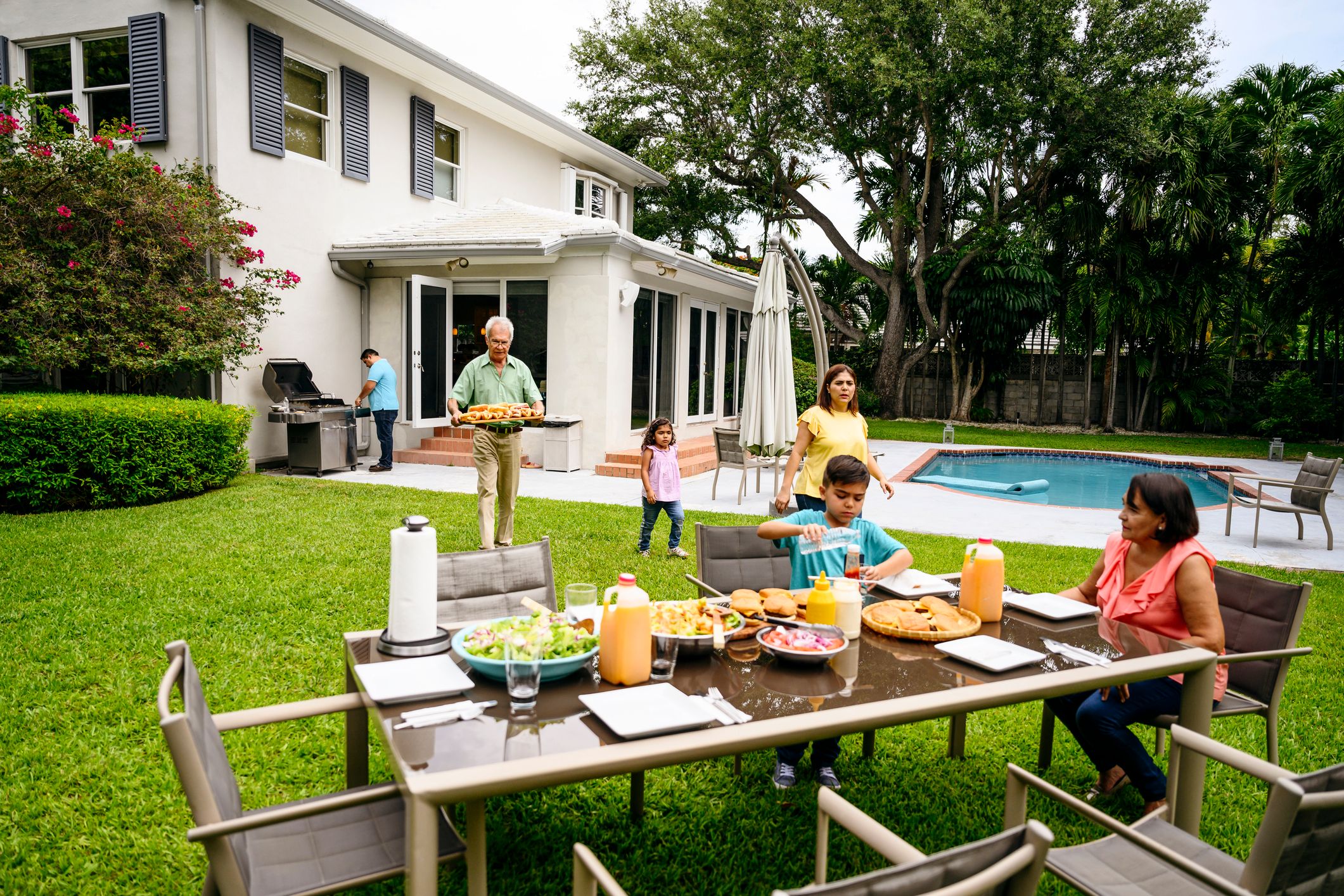 Family views home