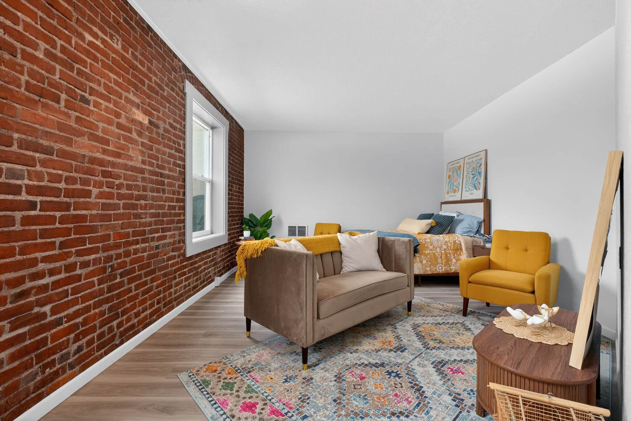 bright interior of living room in house
