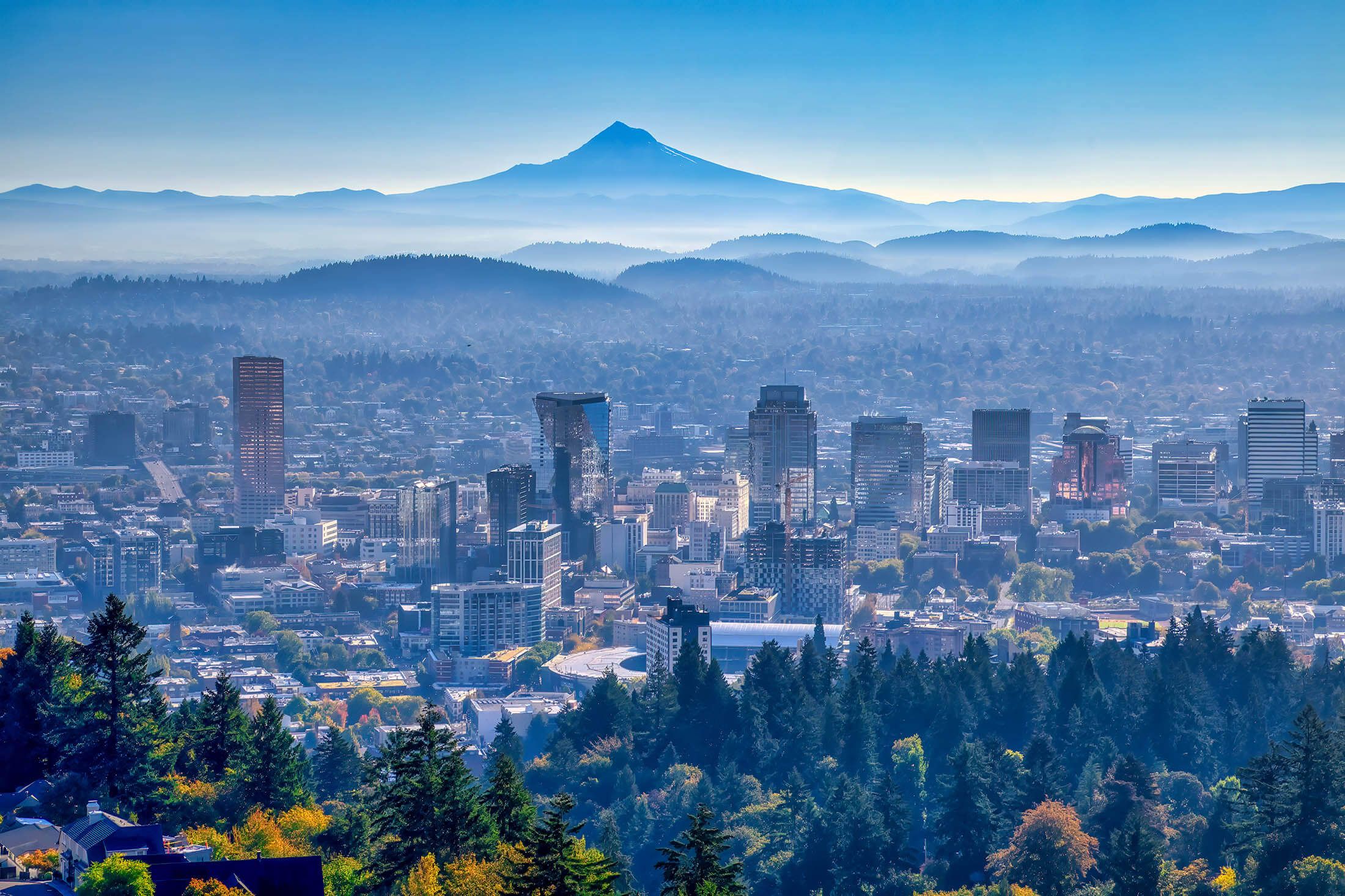 Portland Oregon and Mount Hood