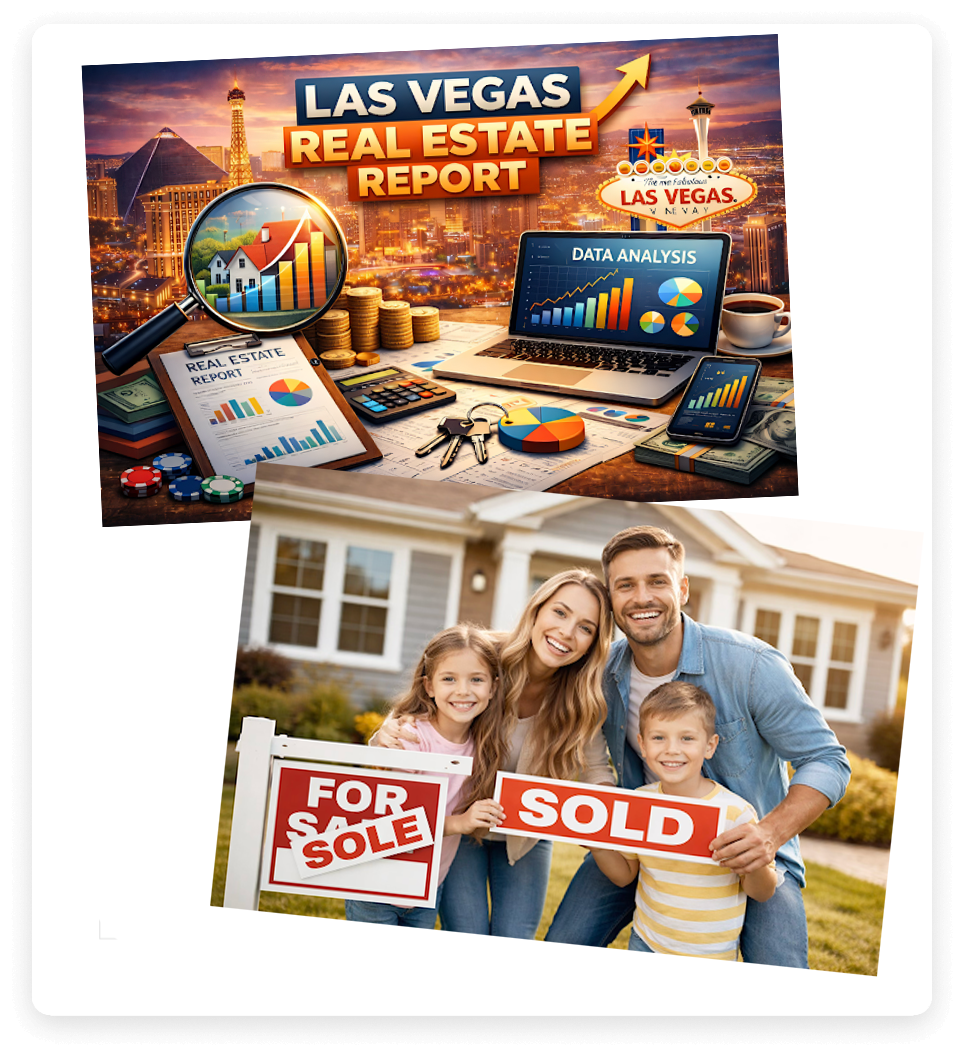 Modern suburban house with beige siding, gabled roof, front porch, landscaped yard, and blue sky background