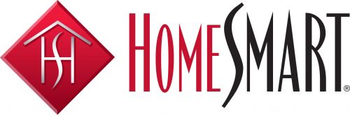 HomeSmart real estate logo with red and black design elements