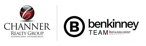 Channer Realty Group and Benkinney Team logos representing real estate services and brokerage in Alaska