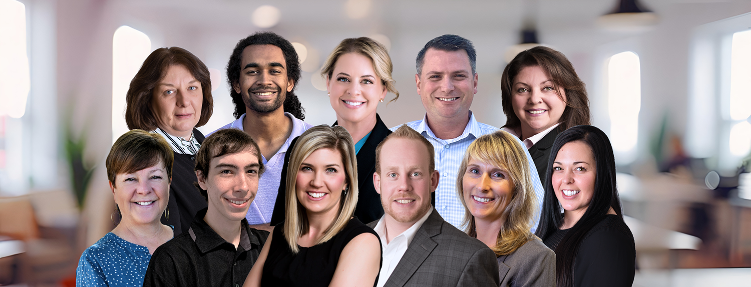 team photo in industrial office