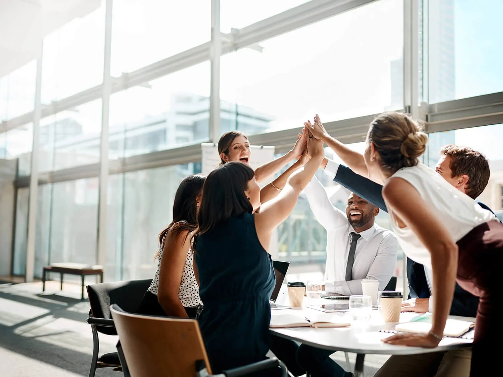 Real estate professionals collaborating in a meeting