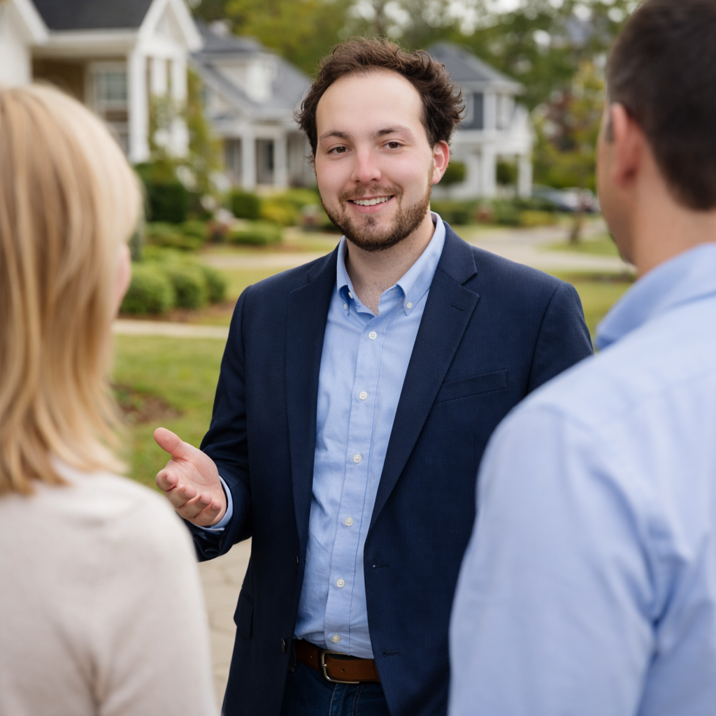 Beautiful large suburban house with well-maintained lawn and colorful shrubbery, listed for $850,000, featuring 3 bedrooms and 2 bathrooms in a real estate listing on Sunny St.