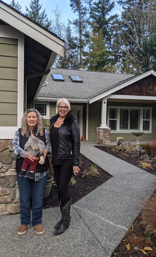 Mae Graves with her client Ann Walker