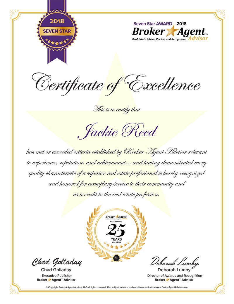 2018 seven star certificate of excellence