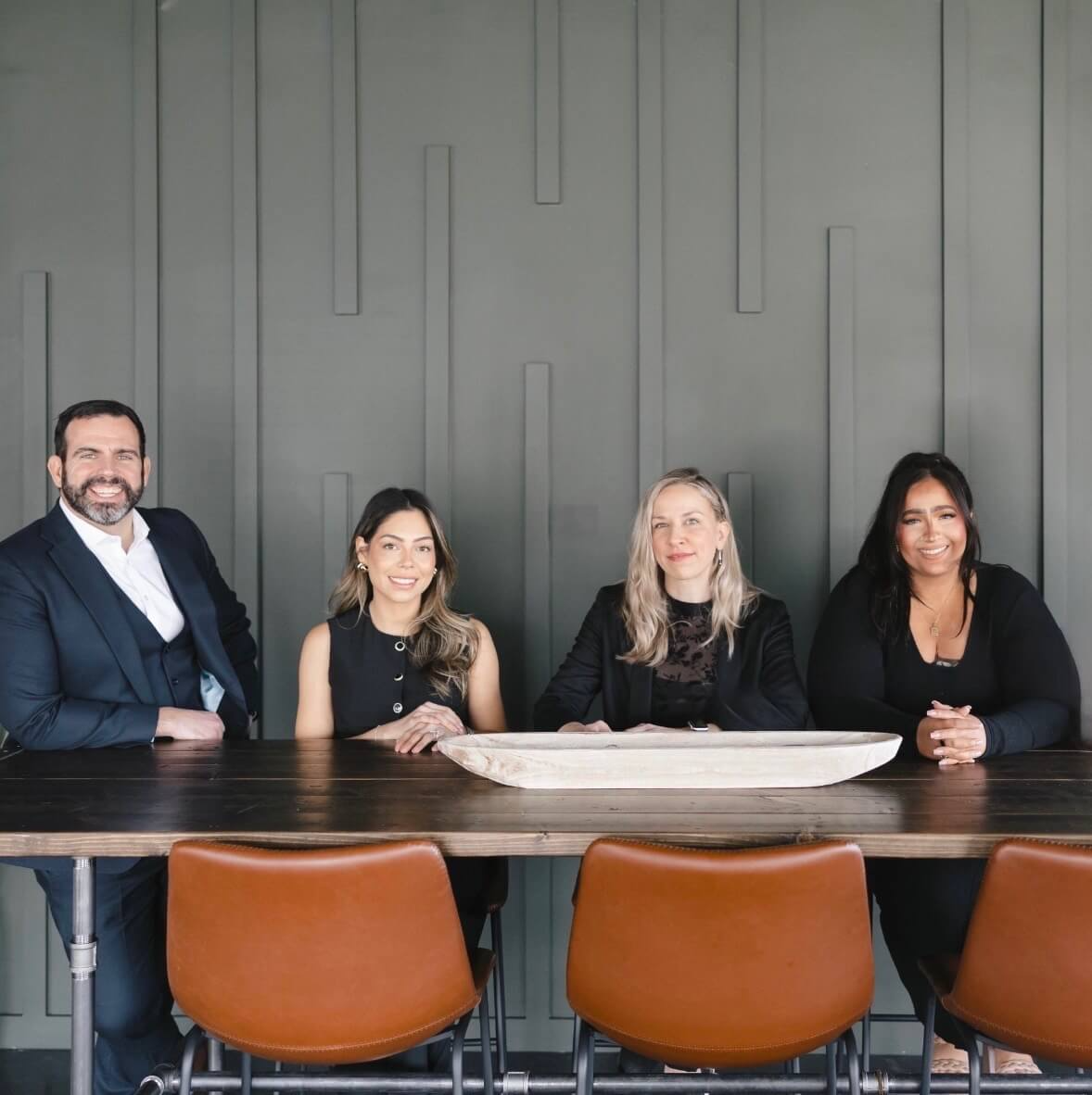 team photo in industrial office
